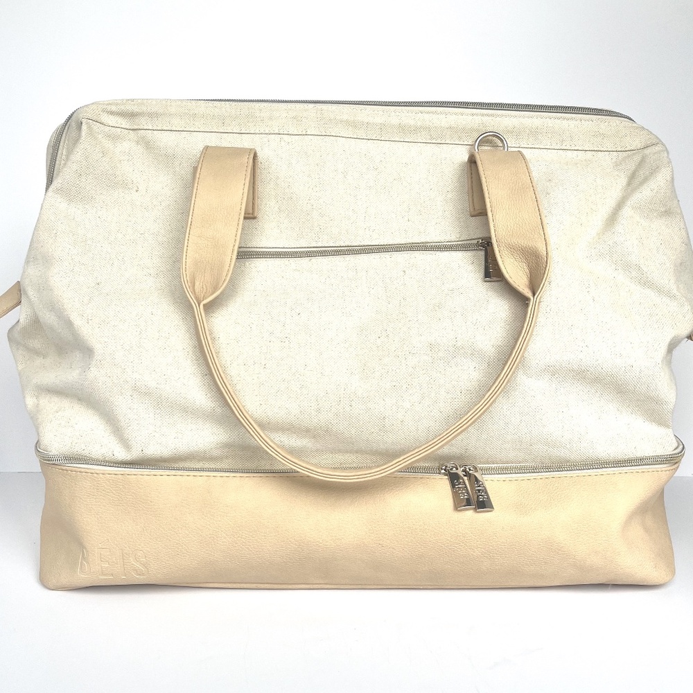 The BEIS Convertible Weekender in Beige (Large Size)